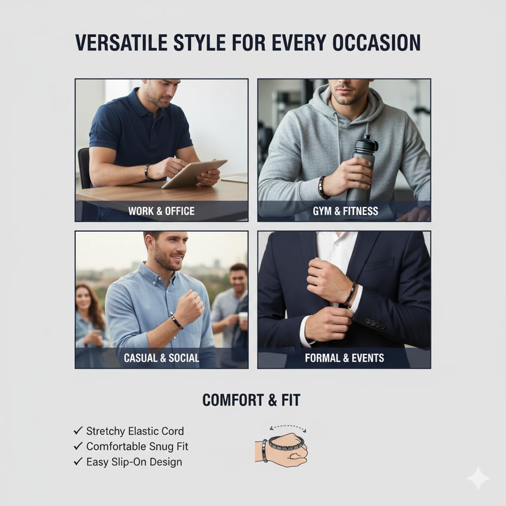 Bllatta Pulsera de Moda de Hematita para Hombre