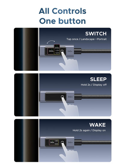 UGREEN Nexode Cable USB-C a USB-C de 240W (Pantalla Inteligente TFT)