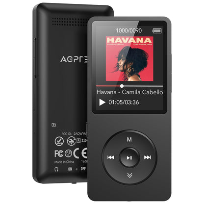 Reproductor MP3 AGPTEK A02 (32GB, Negro)