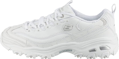 Skechers womens D'lites Fresh Start Memory Foam Lace-up Fashion Sneaker, White