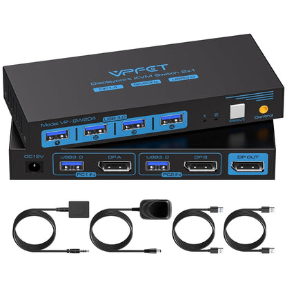 Conmutador KVM Displayport (8K a 60Hz y 4K a 120Hz)