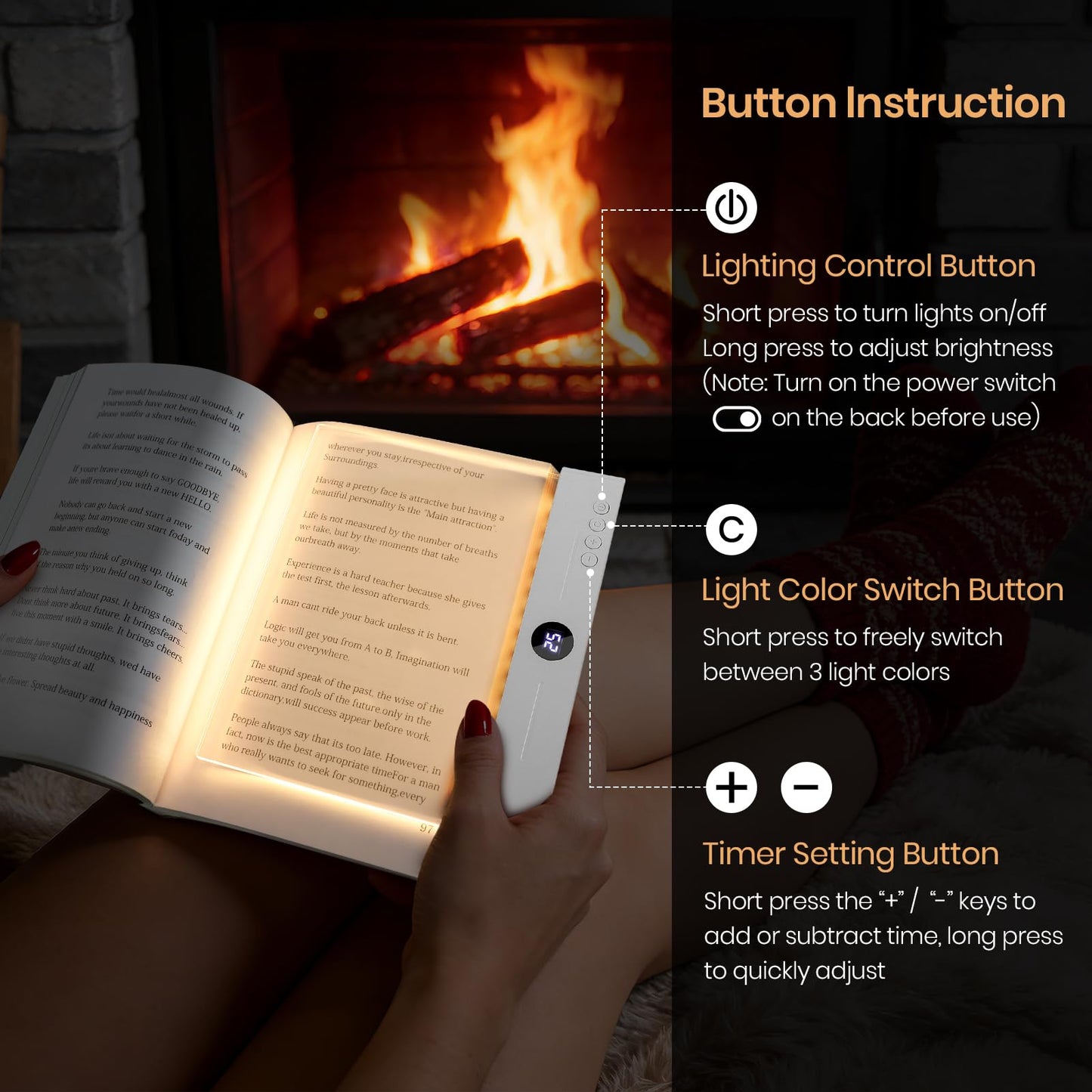 Suteng Luz de Lectura Plana LED (Blanco)