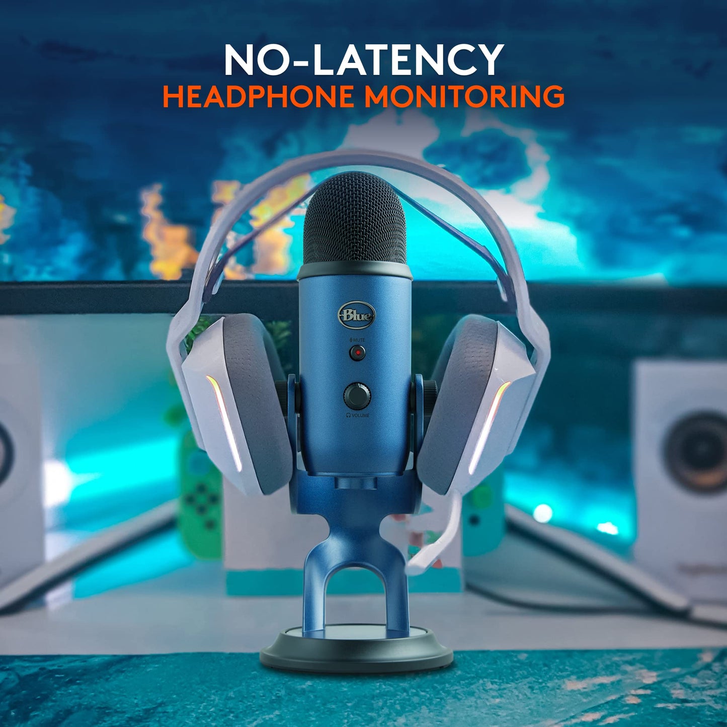 Logitech Creators Blue Yeti USB Microphone for PC, Mac, Gaming, Streaming, Podcasting, Studio and Computer Condenser Mic with Blue VO!CE Effects, 4 Pickup Patterns, Plug and Play - Midnight Blue