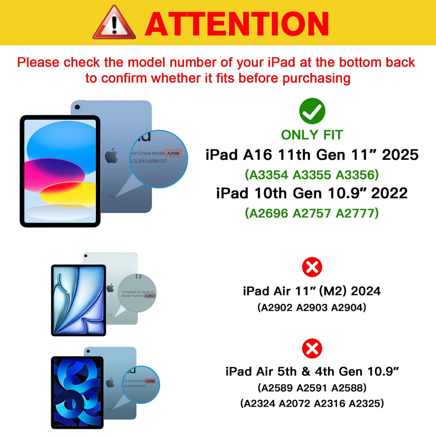 ProCase 2 Pcs Screen Protector for iPad A16 2025 11th Generation 11 Inch/iPad 10th 2022 10.9 Inch, Tempered Glass Film Guard -Clear