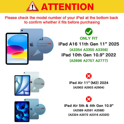 ProCase 2 Pcs Screen Protector for iPad A16 2025 11th Generation 11 Inch/iPad 10th 2022 10.9 Inch, Tempered Glass Film Guard -Clear