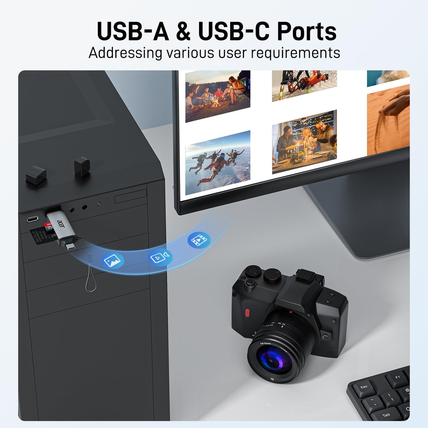 acer Lector de Tarjetas SD USB C de Doble Ranura
