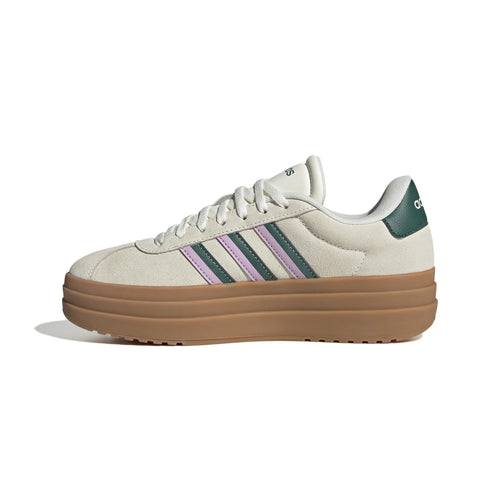 adidas Womens VL Court Bold Sportswear, Off White/Collegiate Green/Bliss Lilac