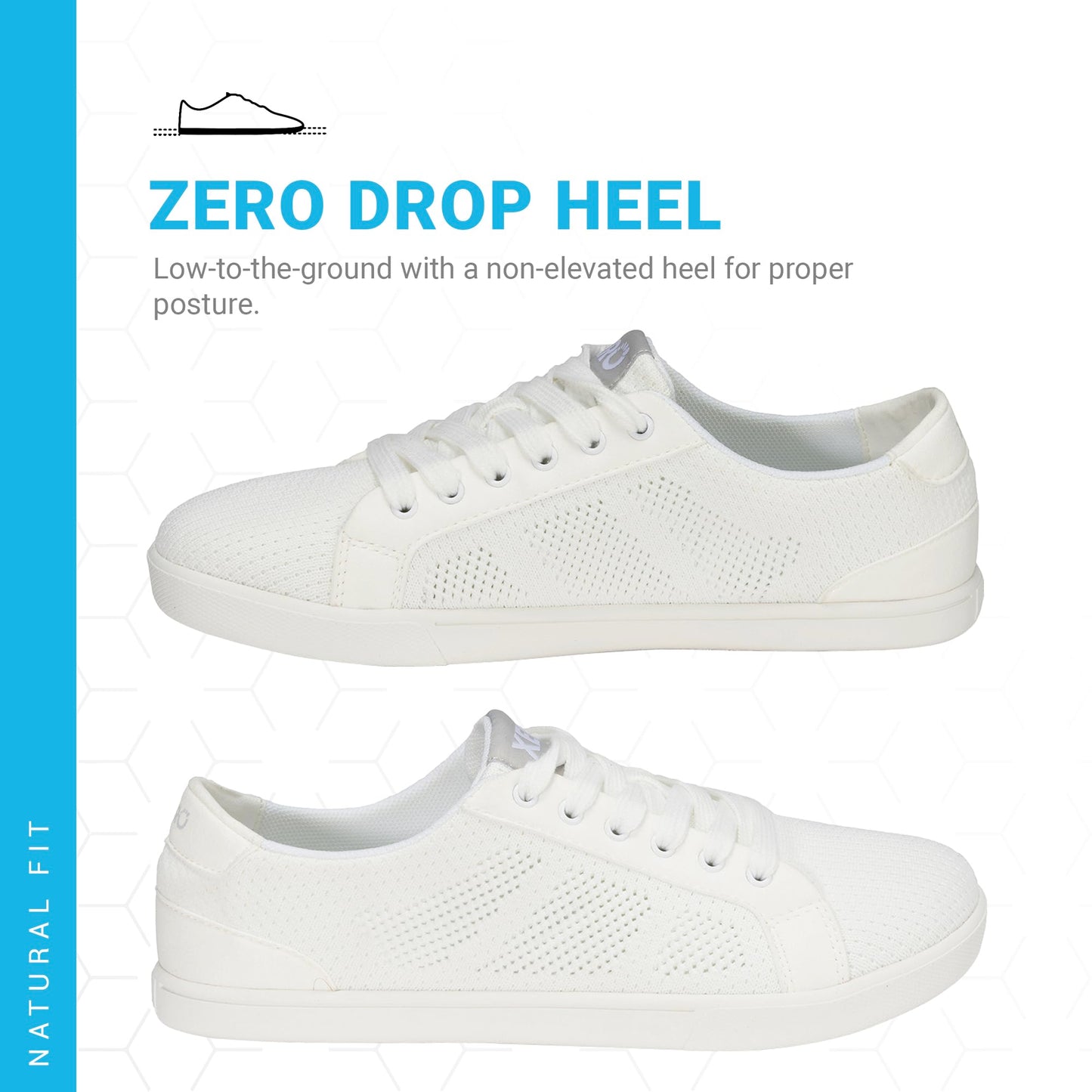 Xero Shoes Women's Dillon Lace-Up Barefoot Classic Sneaker, White
