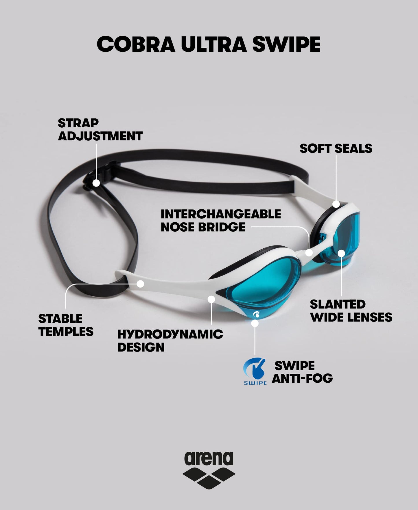 ARENA Gafas de Natación Cobra Ultra Swipe (Cobre Amarillo/Blanco)