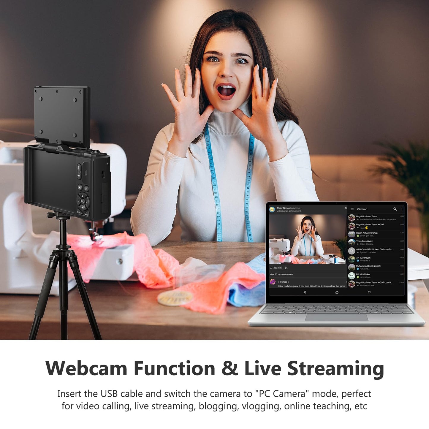 Cámara Digital 4K para Fotografía y Vlogging (32GB / Negro)