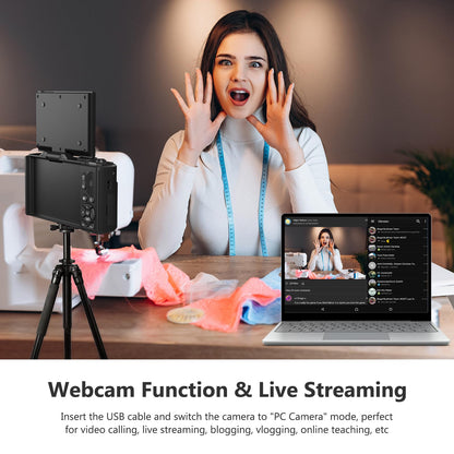 Cámara Digital 4K para Fotografía y Vlogging (32GB / Negro)