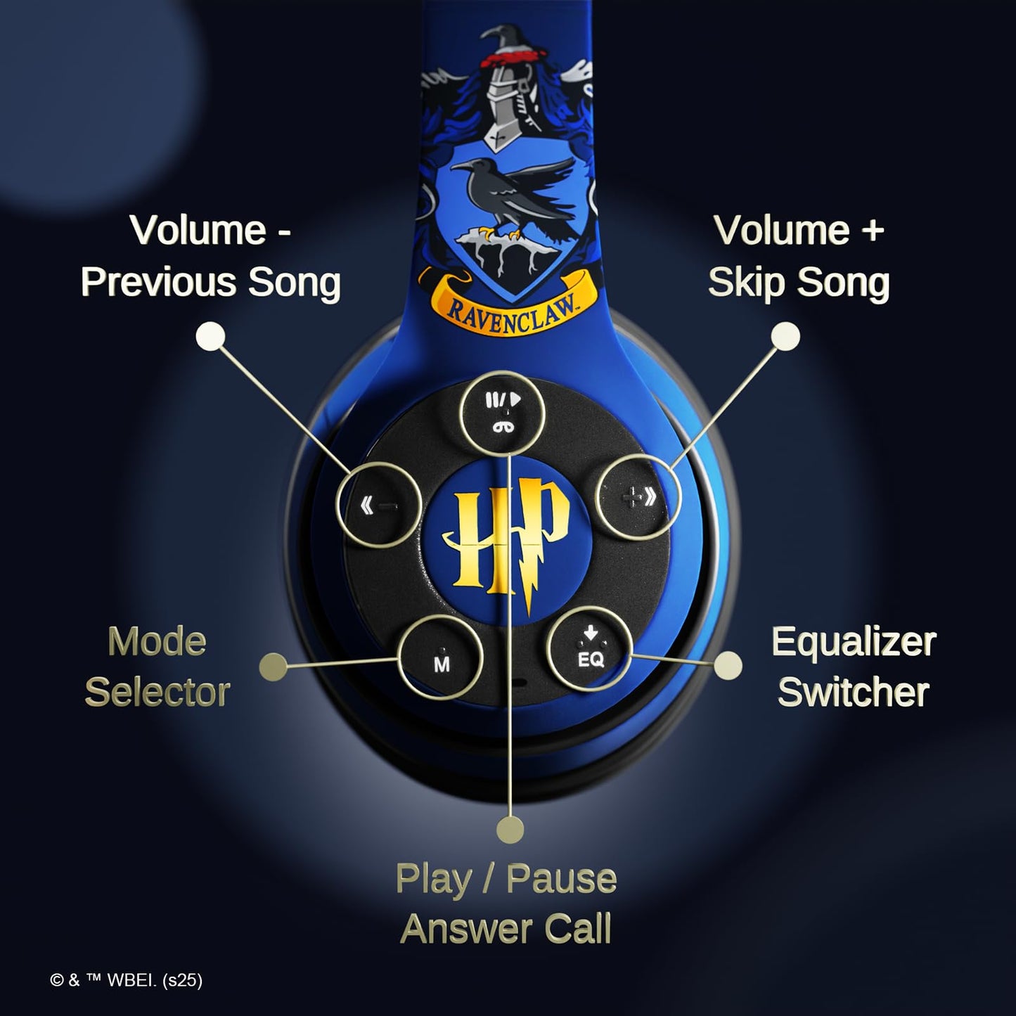 iJoy Harry Potter Ravenclaw Bluetooth Headphones with Built in Mic | Officially Licensed Wireless Headphones, Foldable Headset | Harry Potter Gifts for Women, Men, Teens, Kids & All Fans of Ravenclaw