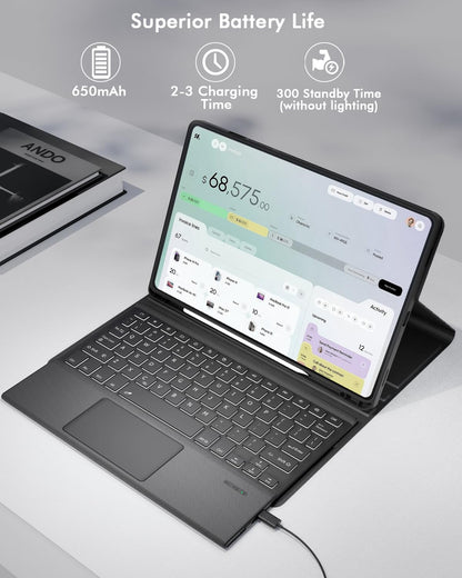 Doohoeek Funda con Teclado para Samsung Galaxy Tab S10 Lite (10.9 Pulgadas)