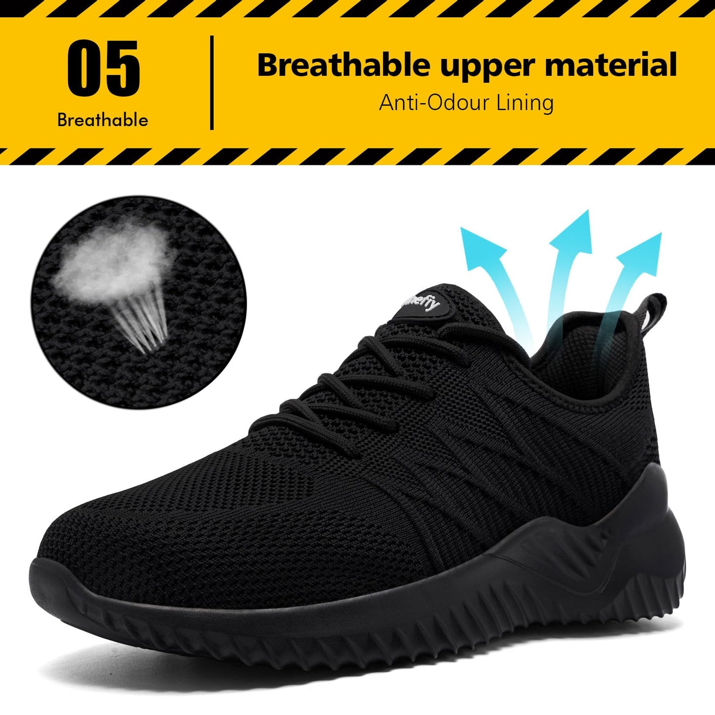 Tinefiy Steel Toe Shoes for Women Lightweight Comfortable Slip Resistant Safety Work Sneakers Cushion Puncture Proof Shoes Indestructible Shoe