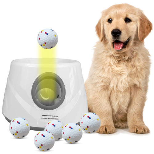 ZAPELL Lanzador de Pelotas Automático para Perros (Blanco y Gary)