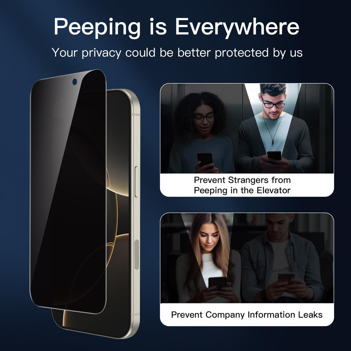 NEW'C Protector de Pantalla de Privacidad (iPhone 17 / 17 Pro / 16 Pro)