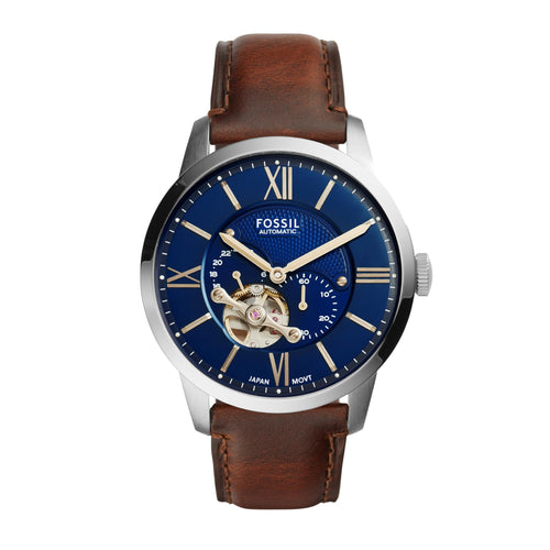Fossil Reloj Townsman Automático para Hombre (Silver / Brown)