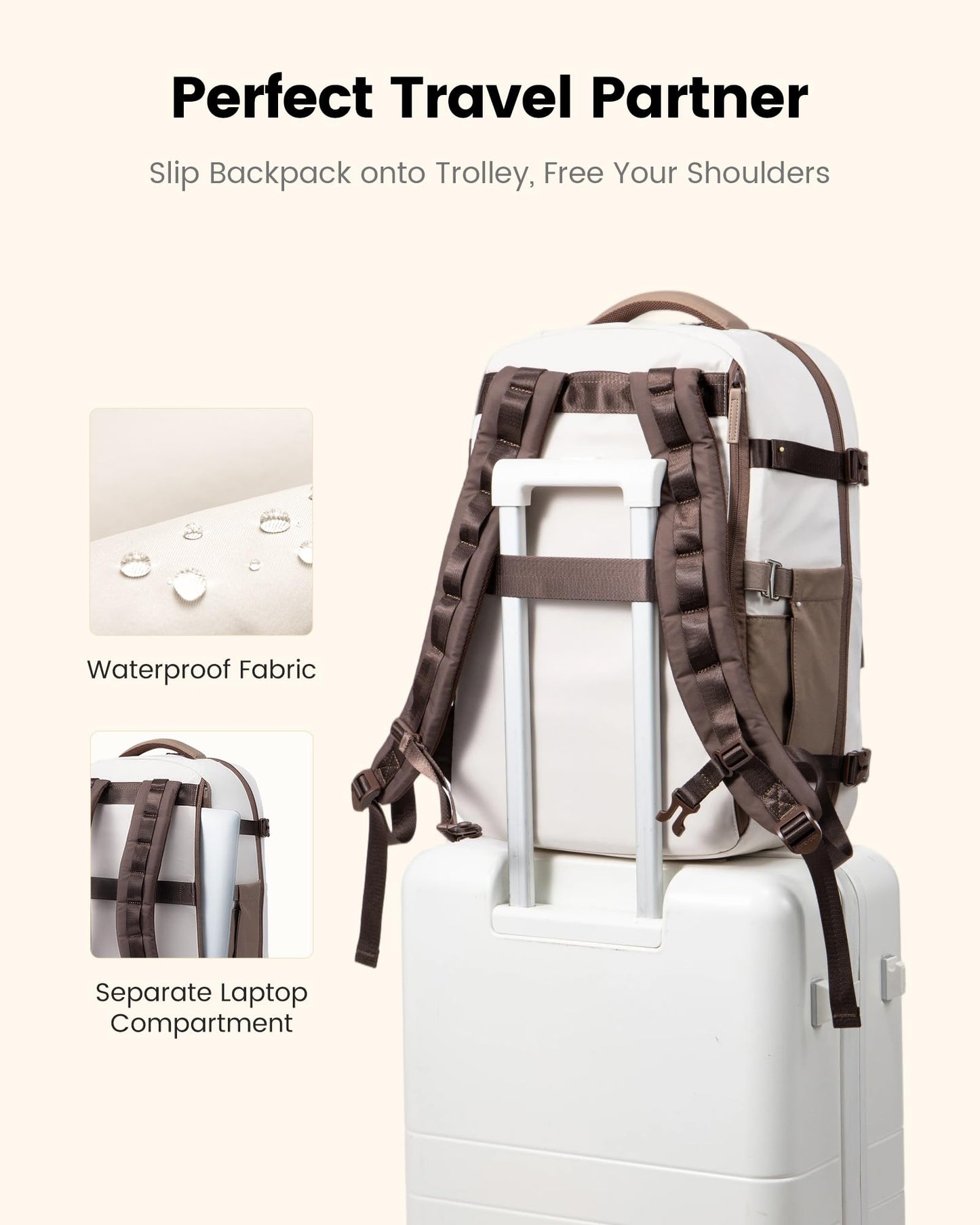 LOVEVOOK Mochila de Viaje para Mujer (40L / 15.6")