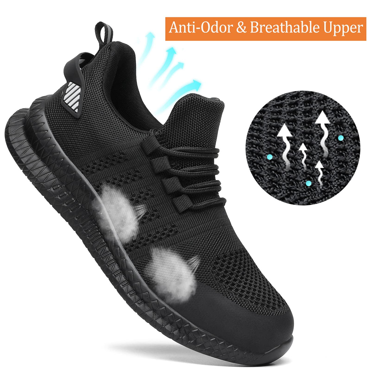 Steel Toe Shoes for Men and Women Comfortable Lightweight Work Safety Shoes Puncture Proof Slip Resistant Indestructible Sneakers Construction Work Utility Black M13