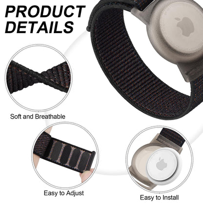 Pulseras de Nailon para AirTag (Paquete de 3 / Negro, Azul, Verde)
