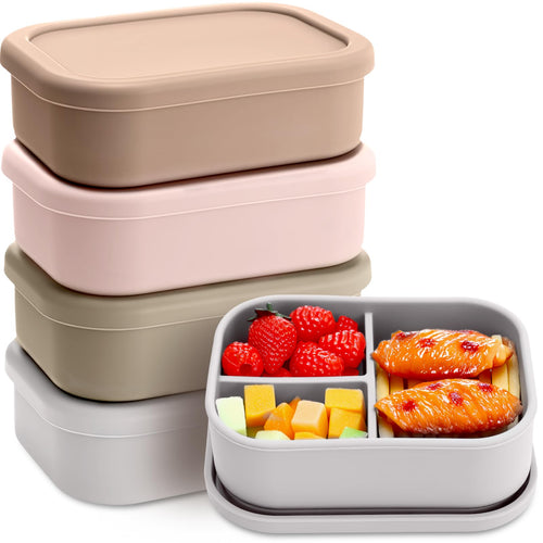 Honeydak Cajas Bento de Silicona (Paquete de 4 / Color Bohemio)