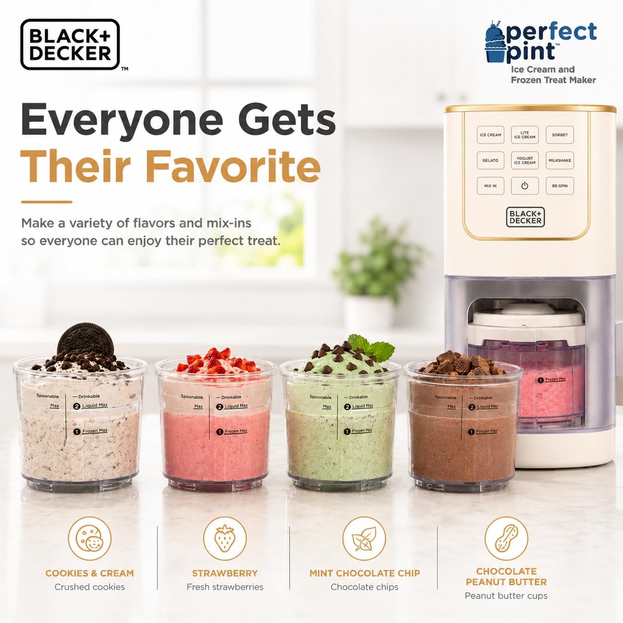 BLACK+DECKER Máquina para Hacer Helados en Casa