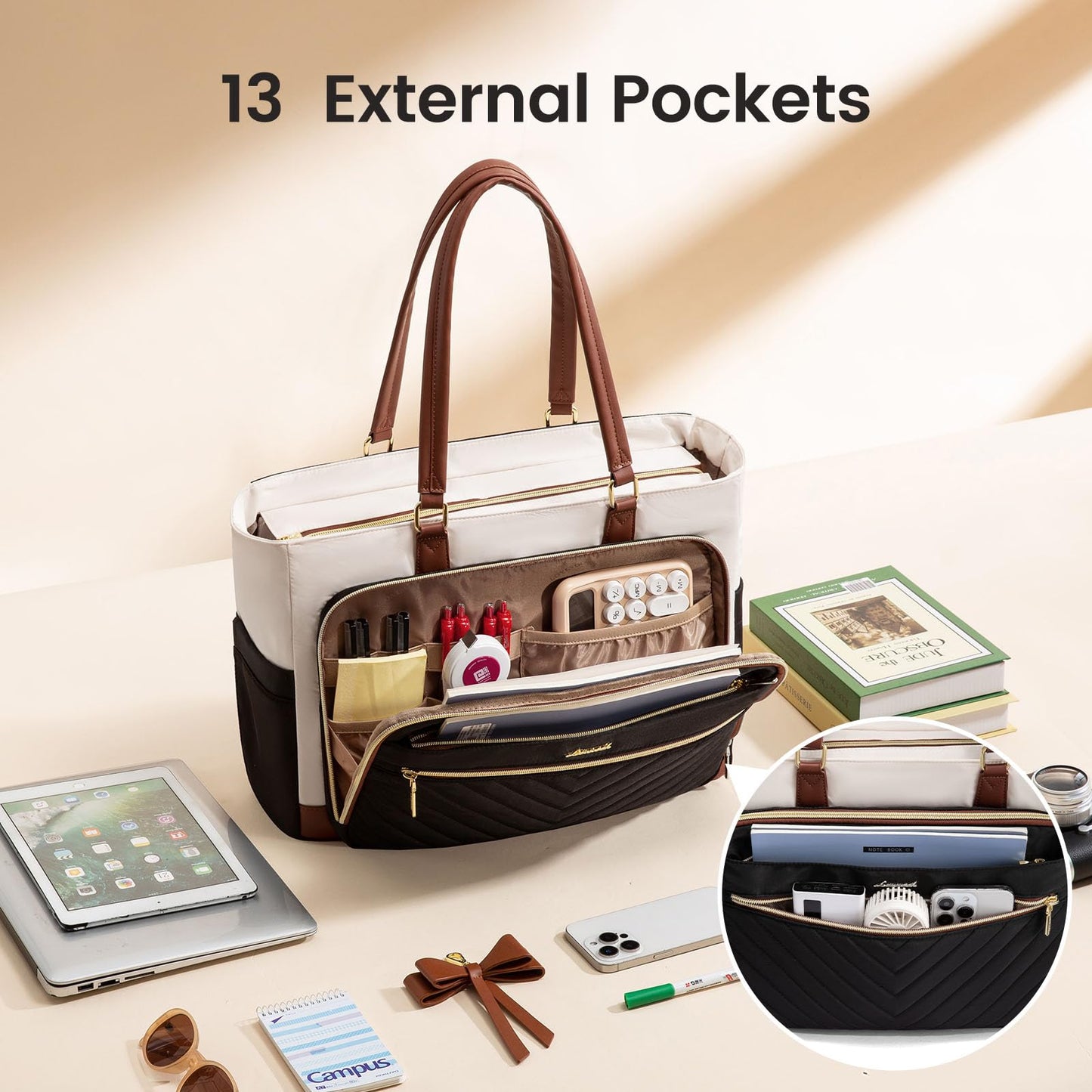 LOVEVOOK Bolso Tote para Maestras y Enfermeras (Laptop)