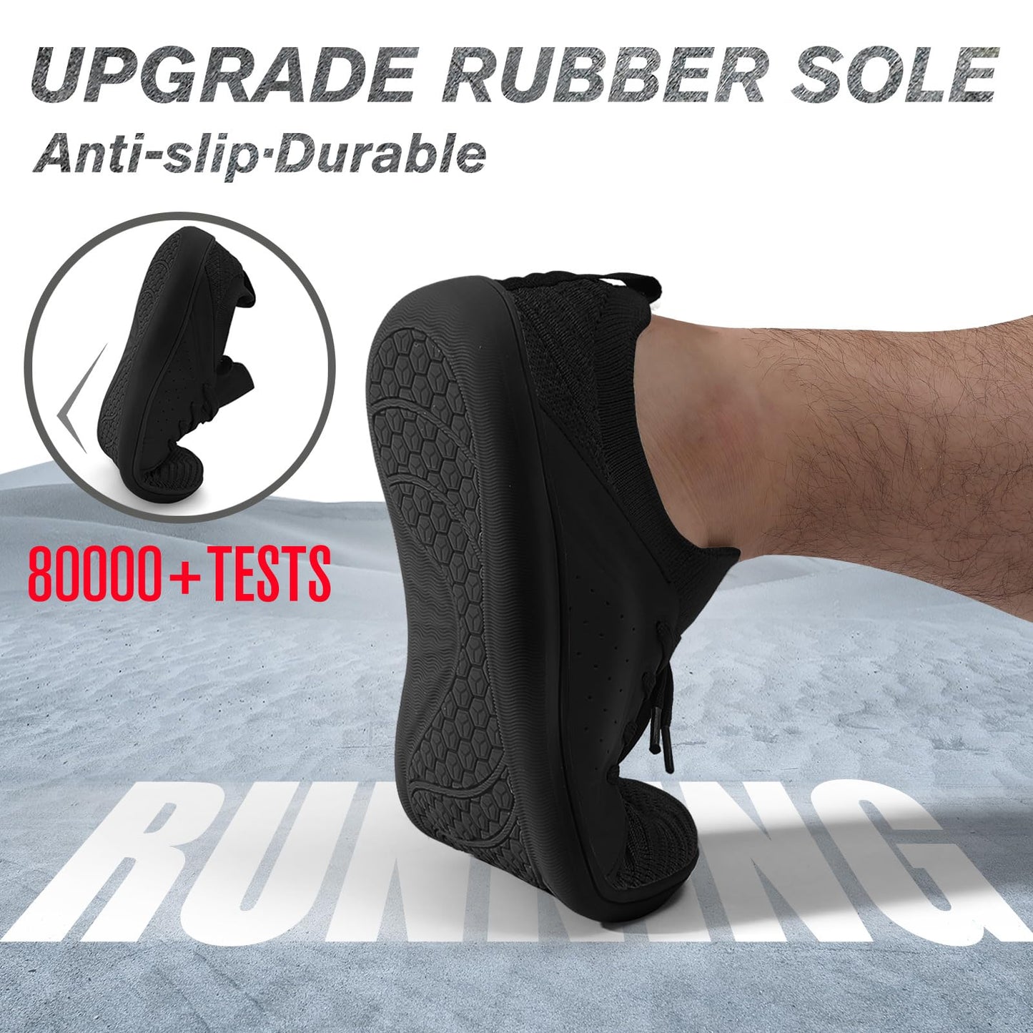 relxfeet Zapatillas Minimalistas de Entrenamiento Descalzo para Hombre (Talla 8.5 / Negro)