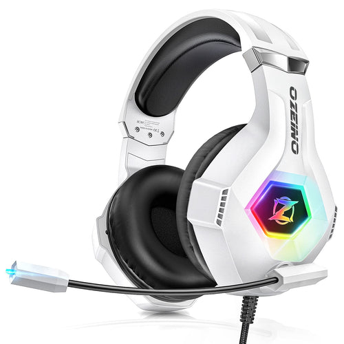 Ozeino Auriculares para Juegos 7.1 Surround Sound (Blanco)