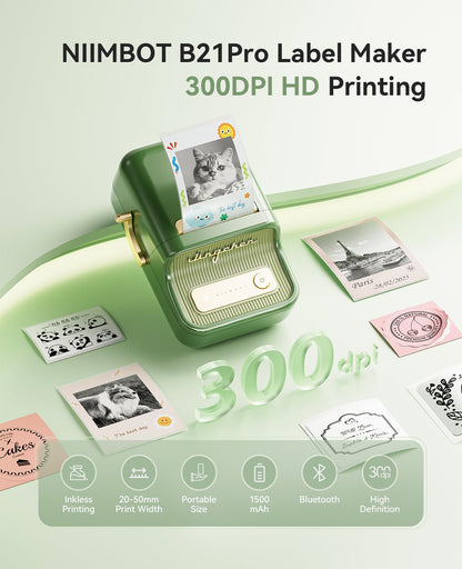 NIIMBOT Fabricante de Etiquetas B21 Pro (300DPI / Verde Pino)