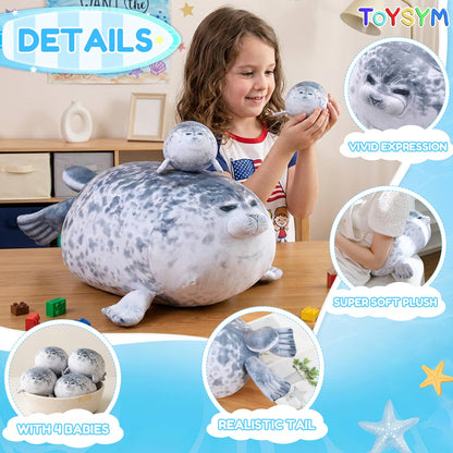 TOYSYM Almohada de Peluche de Foca Regordeta (20 pulgadas)