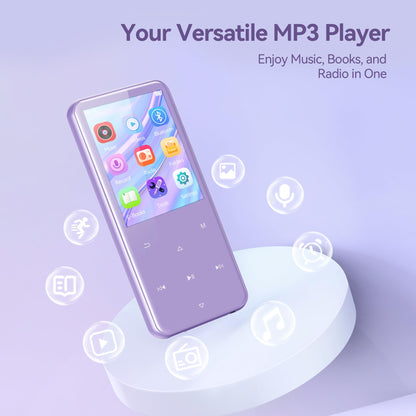 AGPTEK Reproductor MP3 M3 con Bluetooth y Radio FM (64GB / Morado)