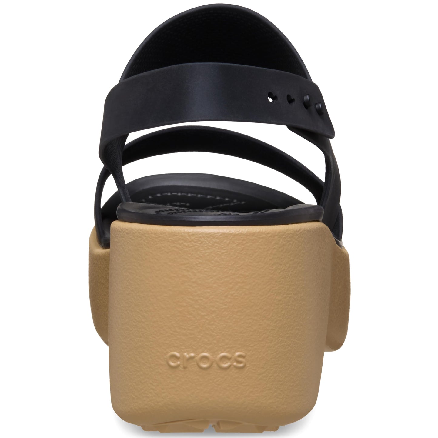 Crocs Womens Brooklyn Sky Sandals, Wedge Sandals, Black/Cashew