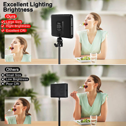 Shirtal 12" LED Video Light Kit,2-Pack Photography Lighting Kit,73" Height 2800-6500K Dimmable Studio Lights with Tripod Stand and Phone Holder, Streaming Lighting for Video Recording,Podcast,YouTube