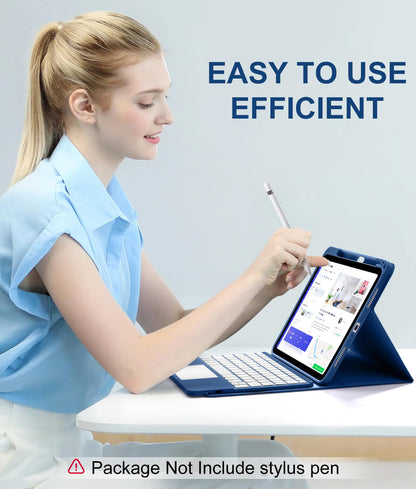 Harvopu Funda con Teclado para iPad 11ª/10ª Gen (Azul Marino)