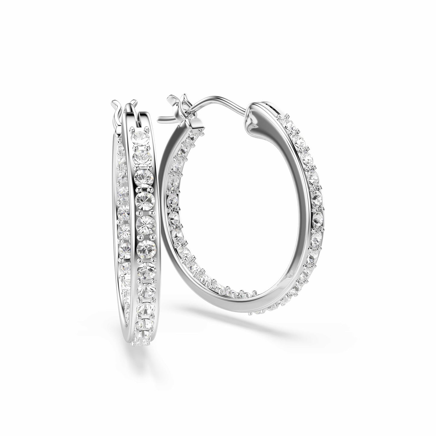 Swarovski Pendientes de Aro Sommerset (Plateado / Cristales Blancos)