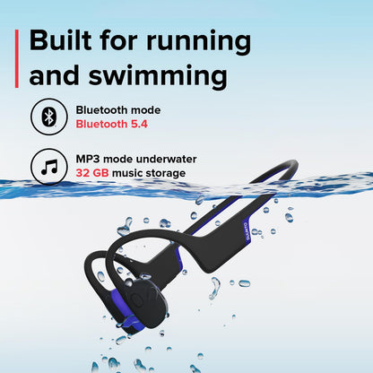 SUUNTO Audífonos de Natación Aqua Light de Conducción Ósea (32GB / Tidal Black)