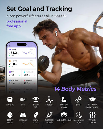 Ovutek Báscula Inteligente de Peso Corporal (Precisión de 0.05lb)