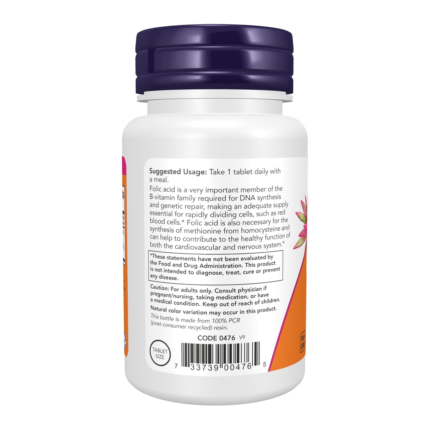 NOW Foods Tabletas de Ácido Fólico (800 mcg / Paquete de 2)