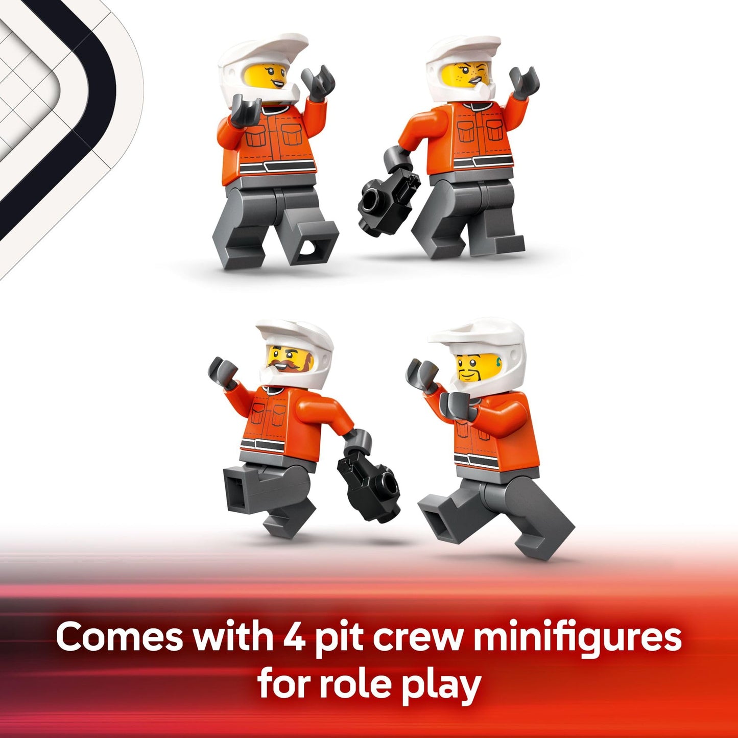 LEGO City Parada de Boxes y Equipo F1 con Auto Ferrari (Modelo 60443)