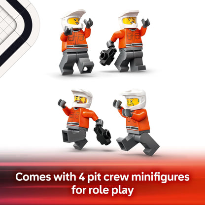 LEGO City Parada de Boxes y Equipo F1 con Auto Ferrari (Modelo 60443)