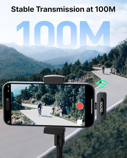 BOYA V30 Wireless Lavalier Microphone for iPhone/Android/PC/Laptop with USB-C Port, 36H Battery Life with Charging Case, Noise Canceling Clip on Lapel Microphone Wireless Mini Mic for Video Recording