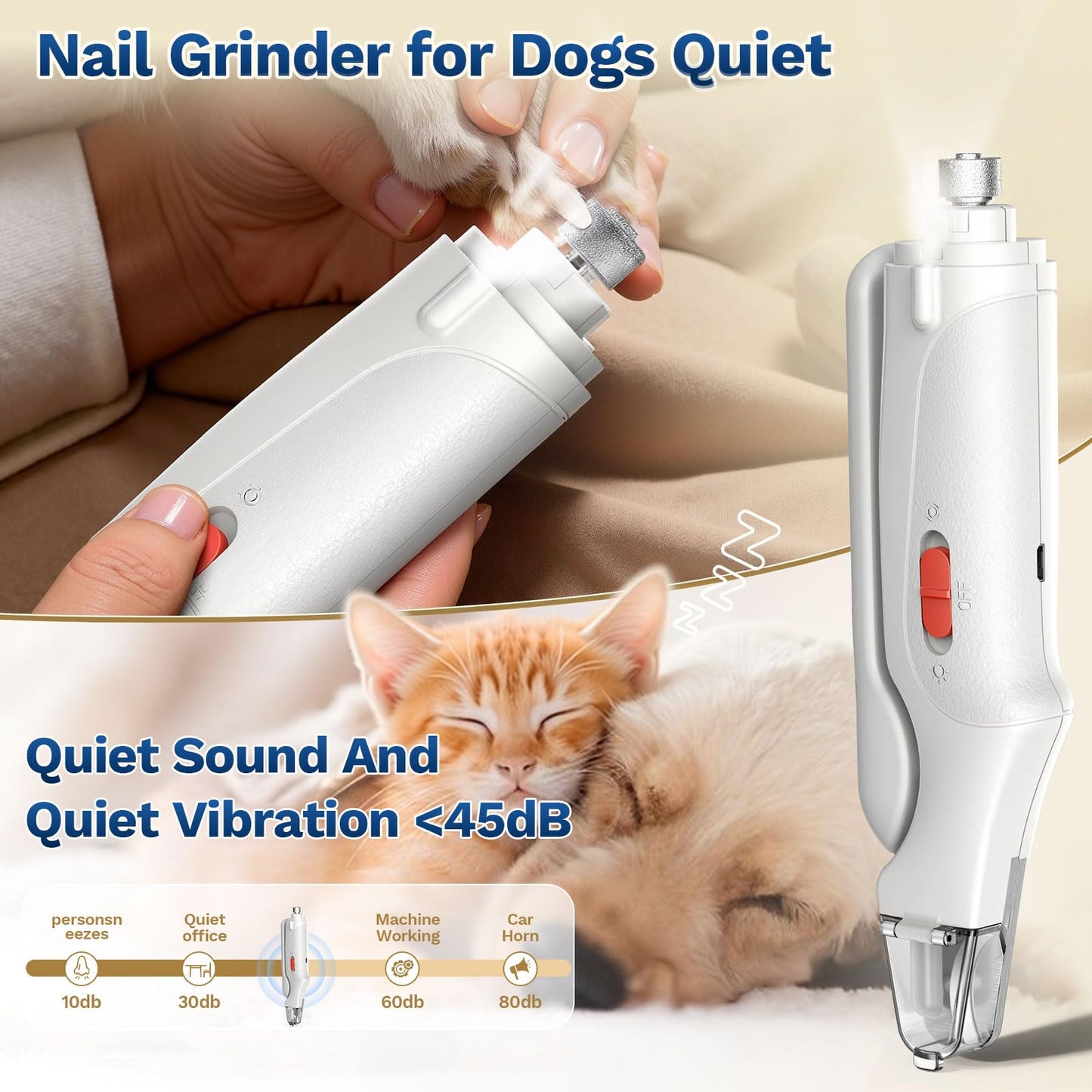Cortauñas 2 en 1 para Perros y Gatos con Luz LED