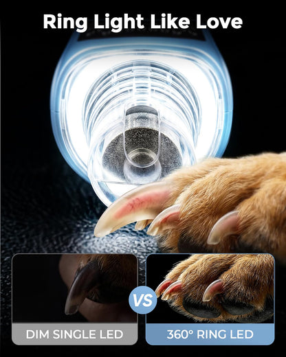 Pulidor de Uñas de 7 Velocidades para Perros y Gatos (Azul)