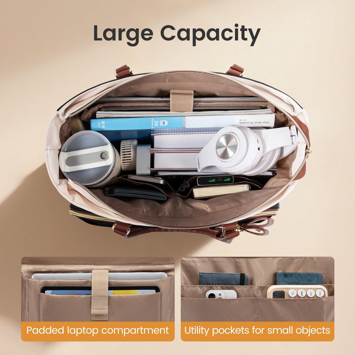 LOVEVOOK Bolso Tote para Maestras y Enfermeras (Laptop)