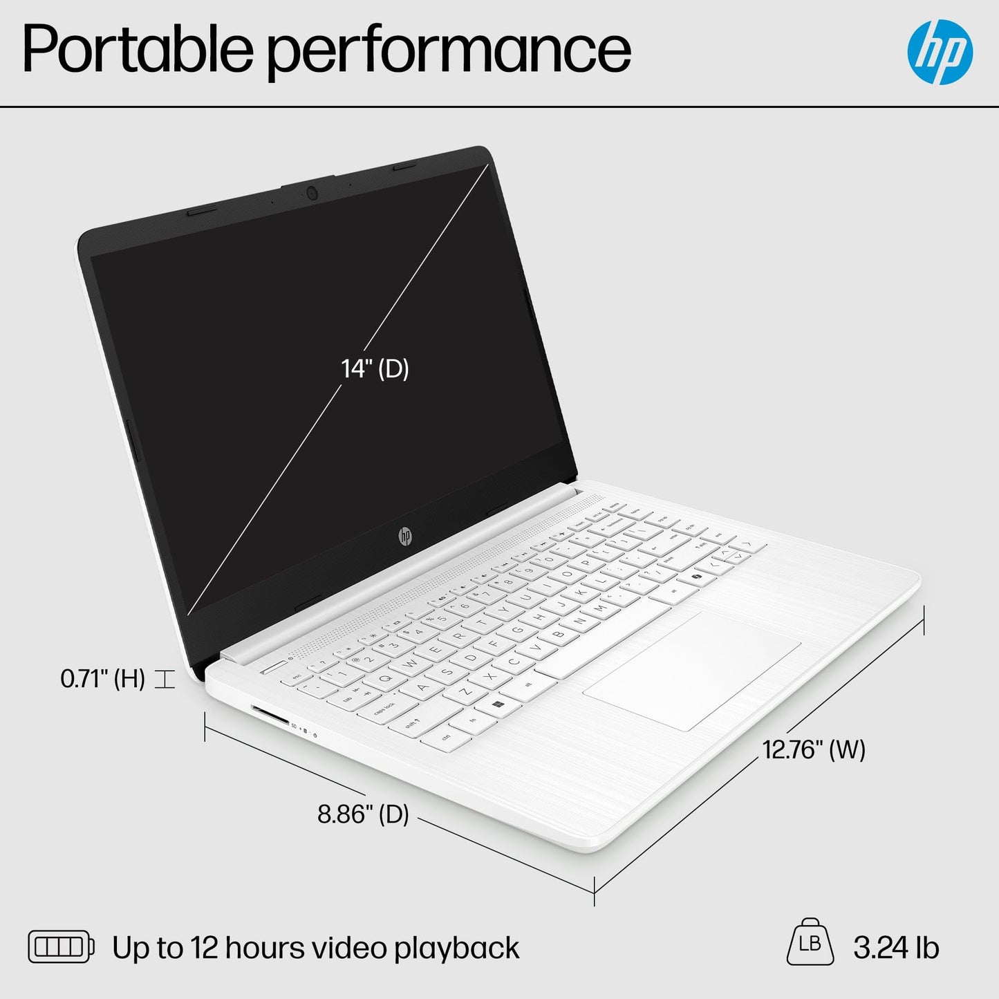 HP Laptop Ultra Ligera de 14" (64GB / Win 11 Home in S)