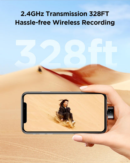 BOYA Magic-02 Wireless Lavalier Microphone, 30Hrs Battery,328FT Los Range,Safety Track&Limiter,4-in1 Mini Lapel Wireless Mic for Android iPhone Camera Laptop PC, Ai Noise Reduction for TikTok YouTube