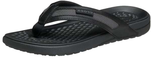 Crocs Men's Yukon Sport LR Lightweight Flip Flop Sandals, Black/Slate Grey