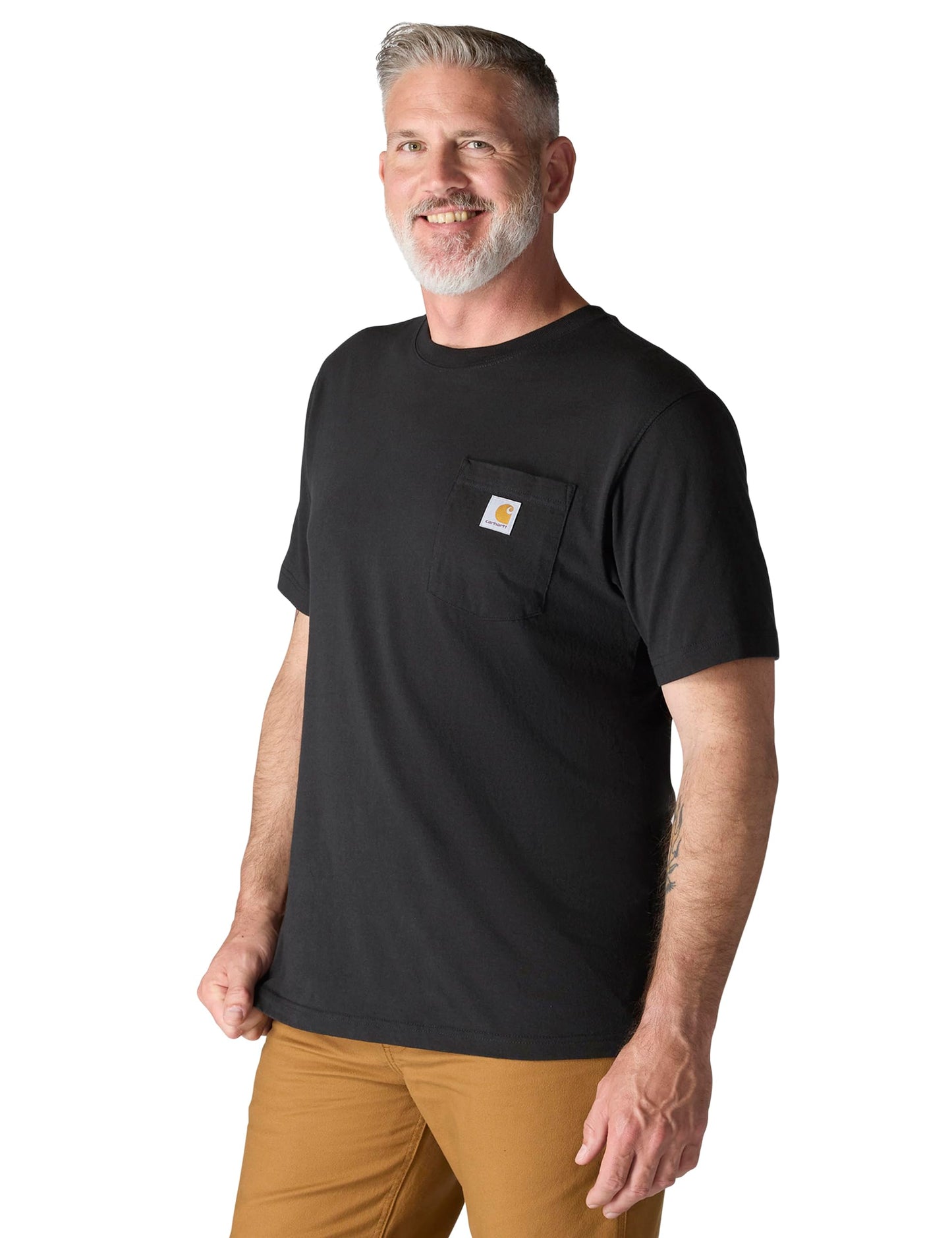 Carhartt Camiseta con Bolsillo Iconic K87 para Hombre (Negro / Talla L)