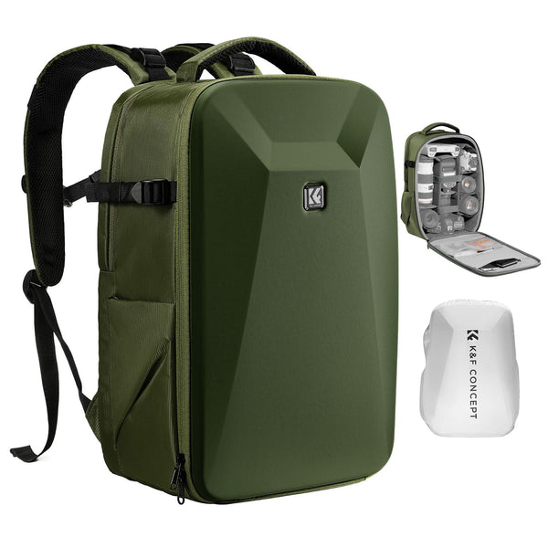 K&F CONCEPT Camera Backpack,Hardshell Photography DSLR Camera Bag with 15-15.6 Inch Laptop Compartment Hard Shell Camera Case Compatible with Canon/Nikon/Sony/DJI Mavic Drone